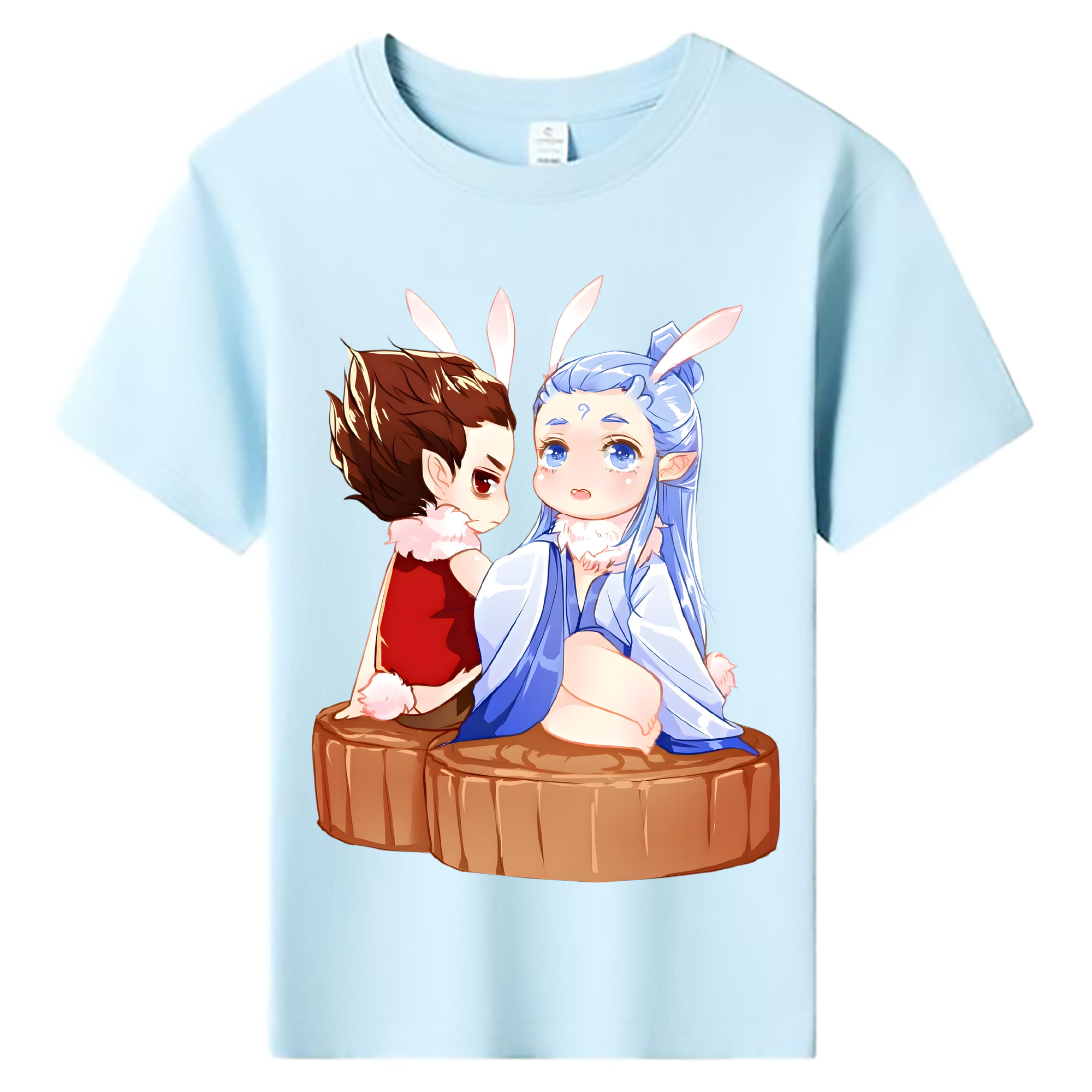 （画像用） Ne Zha 2 ナタ 魔童の大暴れ 綿100％キッズTシャツ（フロントプリント）